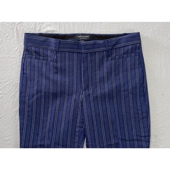 Banana Republic Sloan Curvy Fit Stretch Chino Pants. Blue Stripe, Women's 8 EUC - Picture 6 of 9